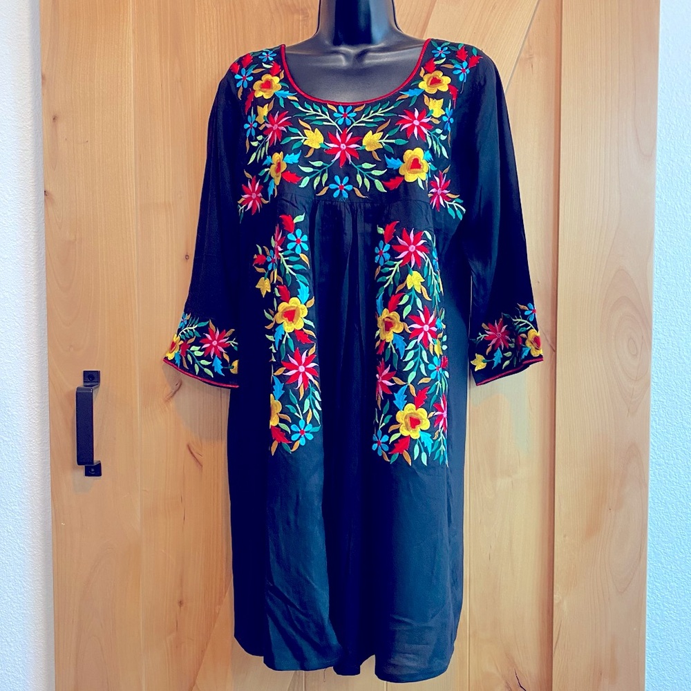 Beautiful embroidered rayon dress